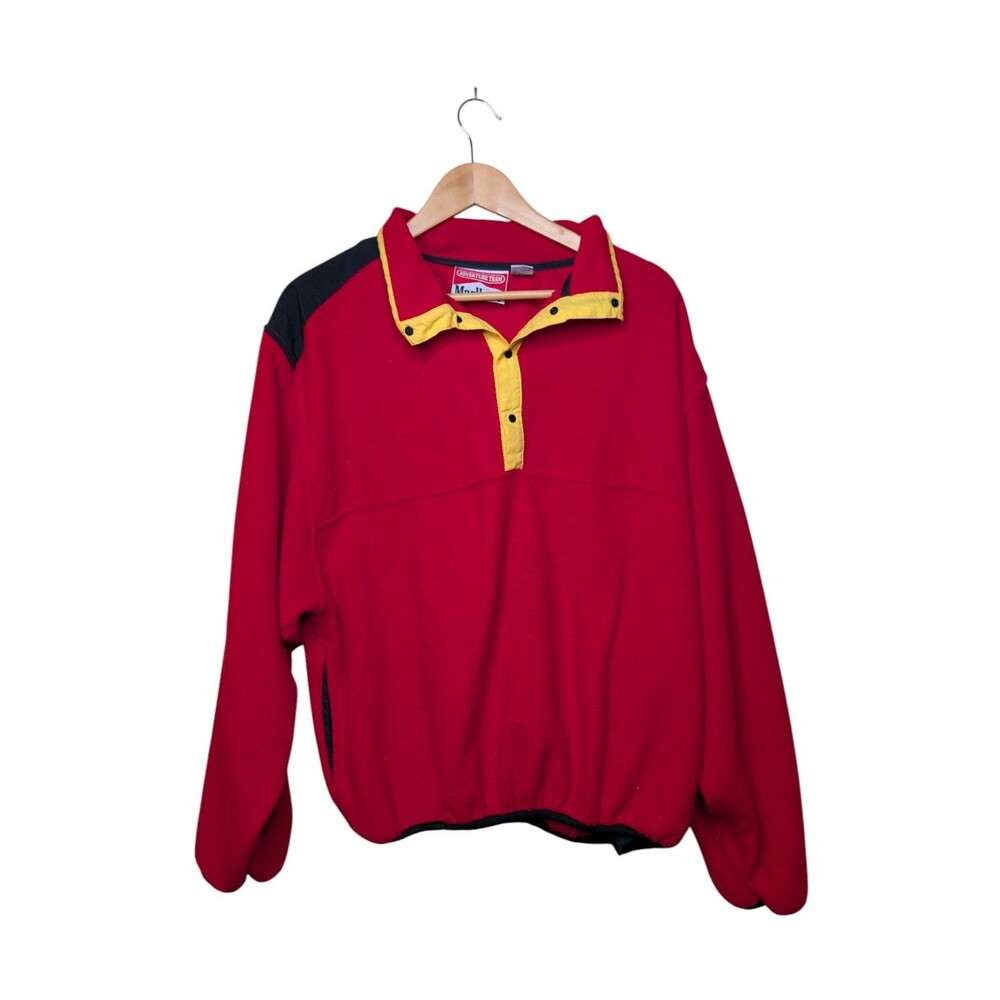 Vintage Marlboro Adventure Team Snap Fleece Jacket Red Adult Large Flawed